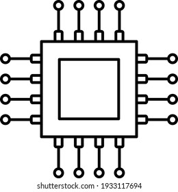 Vector Processors Outline Icon Design
