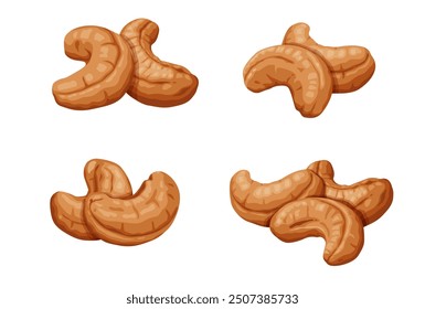 Vector product  cashew nuts icon.  Illustration of food cashew nuts in flat minimalism style.Vector eps 10. perfect for design elements
