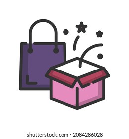 Vector product filled line icon, product and resource related 64x64 Pixel, white background