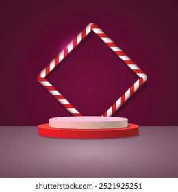 Vector of product podium banner for Christmas event.