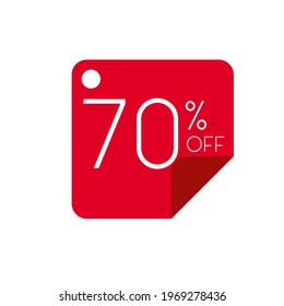 Vector Product Sticky Template Vector Discount 70% Light Color Red Background