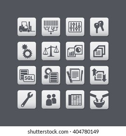 Vector product tracing and warehouse management icons