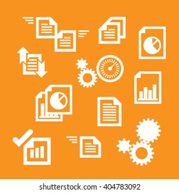 Vector production and warehouse management systems icons
