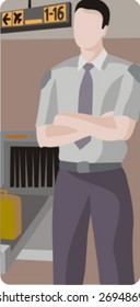 Vector profession series. Airport security. Check my portfolio for much more of this series as well as thousands of similar and other great vector items.