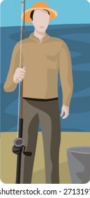 Vector profession series. Fisher. Check my portfolio for much more of this series as well as thousands of similar and other great vector items.