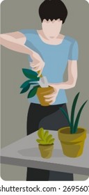 Vector profession series. Gardener. Check my portfolio for much more of this series as well as thousands of similar and other great vector items.