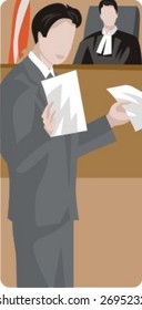 Vector profession series. Lawyer and judge working in the court. Check my portfolio for much more of this series as well as thousands of similar and other great vector items.