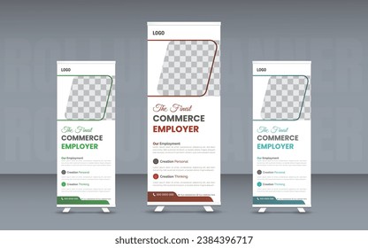 Vector professional business roll up stand banner template design
