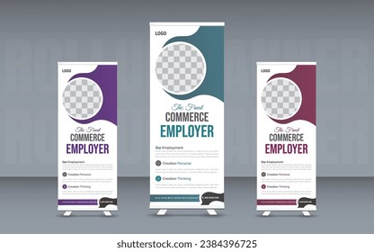 Vector professional business roll up stand banner template design