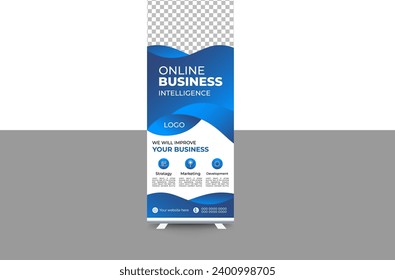 Vector professional business roll up stand banner template design