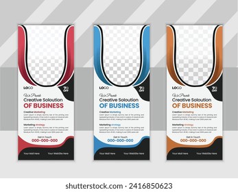 Vector vector professional business Rollup Banner or dl flyer design template