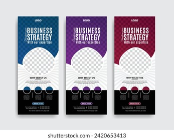 Vector professional corporate roll up banner design template