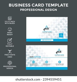 Vector professional creative business card template design. Professional visiting card template design. Free vector stylish geometric creative business card design template.