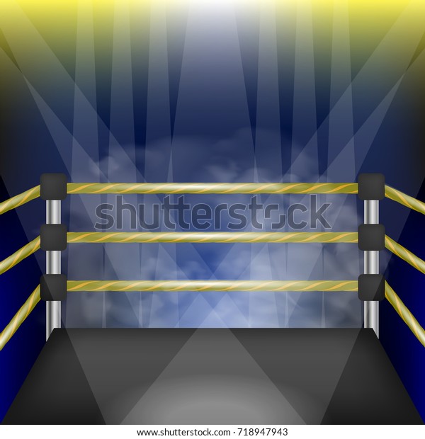 Cartoon Boxing Stage Boxing Ring - ImageFootball