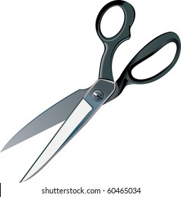 Vector professional hairdresser scissors isolated on white background