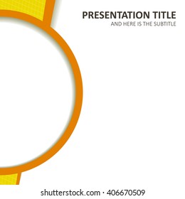 vector professional orange business background with text and round photo space