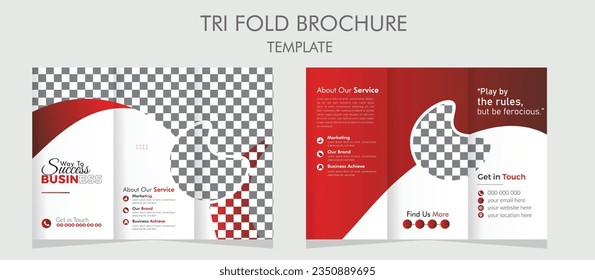  plantilla de tríplio profesional vectorial con rojo,
 plantilla de folletos triplicados para empresas vectoriales,
