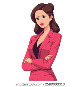 vector of a professional working woman