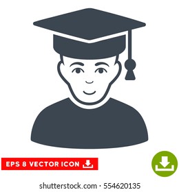 Vector Professor EPS vector icon. Illustration style is flat iconic smooth blue symbol on a transparent background.
