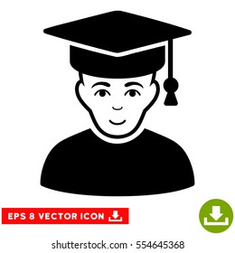 Vector Professor EPS vector pictogram. Illustration style is flat iconic black symbol on a transparent background.
