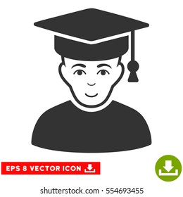 Vector Professor EPS vector pictogram. Illustration style is flat iconic gray symbol on a transparent background.