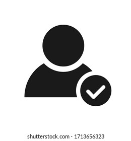 Vektorillustration Profil genehmigt Symbol einzeln auf weißem Hintergrund.