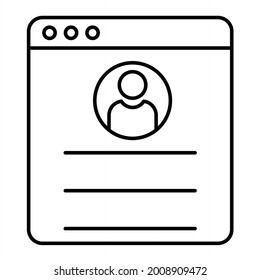 Diseño de iconos de esquema de perfil de vector
