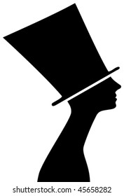 Vector profile of the young girl in a hat resembling Nefertiti