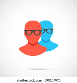 Vector profiles icon. Modern flat design vector illustration concept for web banners, web and mobile app, web sites, printed materials, infographics. Vector icon isolated on gradient background
