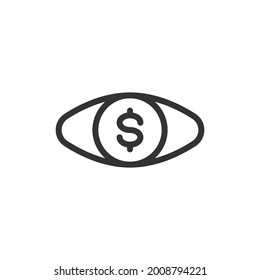 Vector profit line icon. Symbol in trendy outline style. Vector illustration isolated on a white background. 
