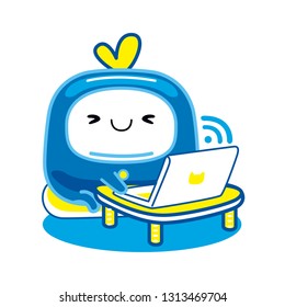 Vector programmer character illustration.