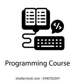 Vector of programming course in solid style 