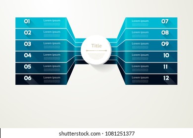 Vector progress background. Template for diagram, graph, presentation and chart. Business concept with 12 options, parts, steps or processes. Abstract background. eps 10