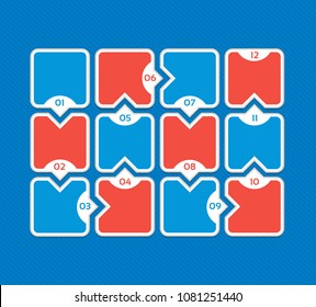Vector progress background. Template for diagram, graph, presentation and chart. Business concept with 12 options, parts, steps or processes. Abstract background. eps 10