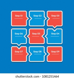 Vector progress background. Template for diagram, graph, presentation and chart. Business concept with 9 options, parts, steps or processes. Abstract background. eps 10