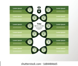 Vector progress background. Template for diagram, graph, presentation and chart. Business concept with 12 options, parts, steps or processes. Abstract background. eps 10