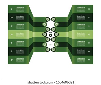 Fondo de progreso del vector. Plantilla para diagrama, gráfico, presentación y gráfico. Concepto de negocio con 14 opciones, piezas, pasos o procesos.Antecedentes abstractos. Pasos 10