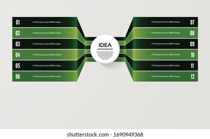 Vector progress background. Template for diagram, graph, presentation and chart. Business concept with 12 options, parts, steps or processes. Abstract background. eps 10