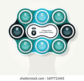Vector progress background. Template for diagram, graph, presentation and chart. Business concept with 8 options, parts, steps or processes. Abstract background. eps 10