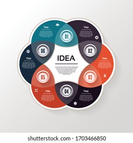 Vector progress background. Template for diagram, graph, presentation and chart. Business concept with 6 options, parts, steps or processes. Abstract background. eps 10