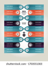 Vector progress background. Template for diagram, graph, presentation and chart. Business concept with 18 options, parts, steps or processes. Abstract background. eps 10