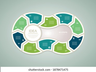 Vector progress background. Template for diagram, graph, presentation and chart. Business concept with 10 options, parts, steps or processes. Abstract background. eps 10