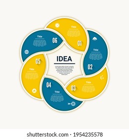 Vector progress background. Template for diagram, graph, presentation and chart. Business concept with 6 options, parts, steps or processes. Abstract background. 