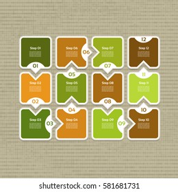 Vector progress background. Template for diagram, graph, presentation and chart. Business concept with 12 options, parts, steps or processes. Abstract background. eps 10