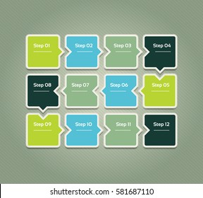 Vector progress background. Template for diagram, graph, presentation and chart. Business concept with 12 options, parts, steps or processes. Abstract background. eps 10