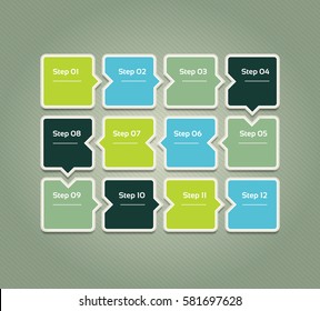 Vector progress background. Template for diagram, graph, presentation and chart. Business concept with 12 options, parts, steps or processes. Abstract background. eps 10