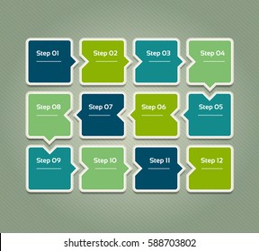 Vector progress background. Template for diagram, graph, presentation and chart. Business concept with 12 options, parts, steps or processes. Abstract background. eps 10