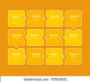 Vector progress background. Template for diagram, graph, presentation and chart. Business concept with 12 options, parts, steps or processes. Abstract background. eps 10