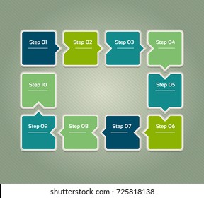 Vector progress background. Template for diagram, graph, presentation and chart. Business concept with 10 options, parts, steps or processes. Abstract background. eps 10
