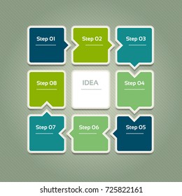 Vector progress background. Template for diagram, graph, presentation and chart. Business concept with 8 options, parts, steps or processes. Abstract background. eps 10
